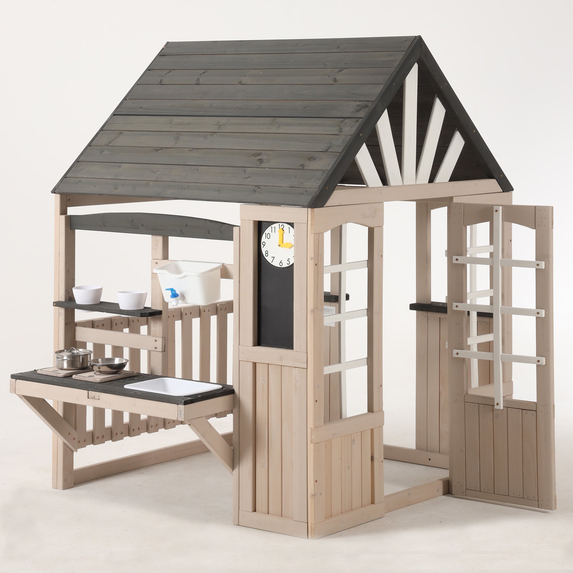 Outdoor Mud Kitchen with Real Tap and Garden Accessories, Wood
