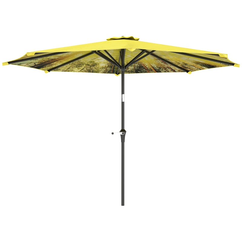 Parasol with Hand Crank, Octagonal Balcony, Yellow