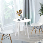 Dining Table Round Kitchen Side Room Angled Legs White 72x72x75cm