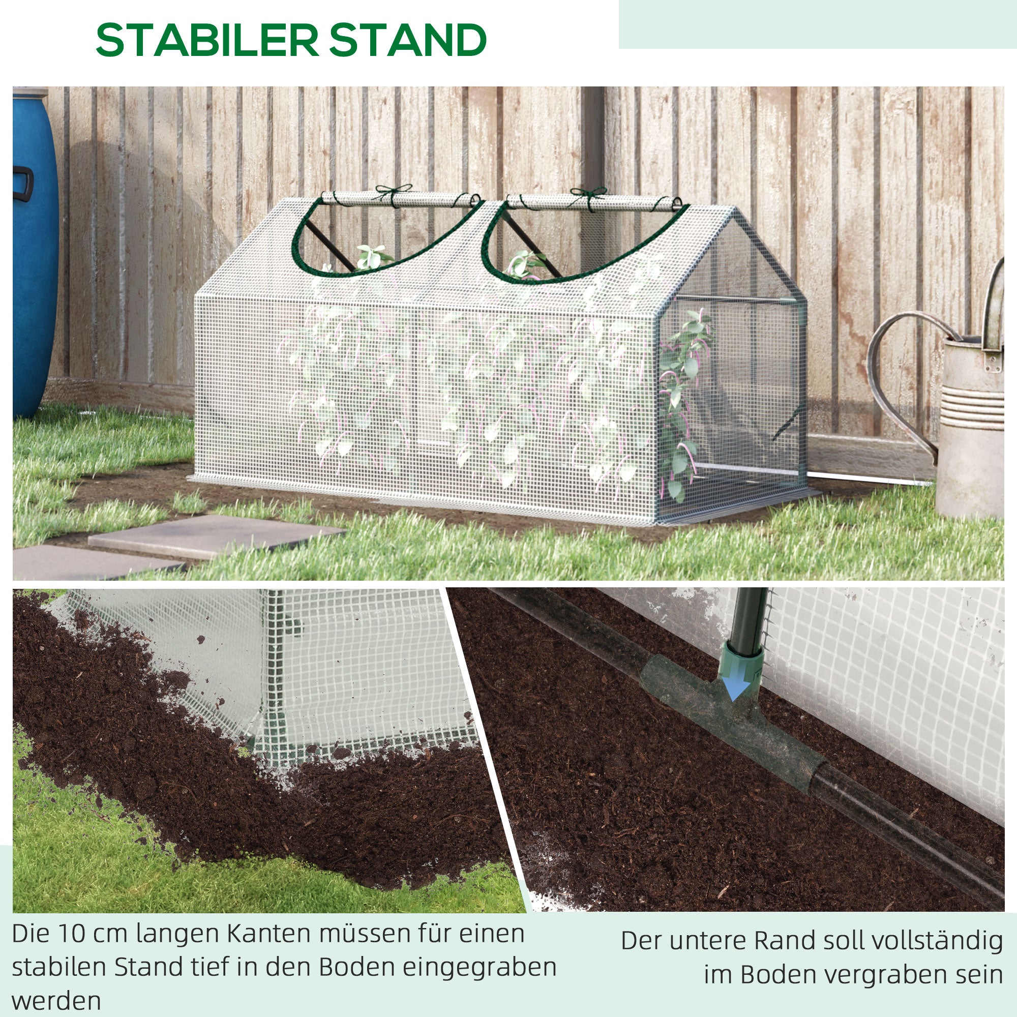 Foil Greenhouse, Window Cold Frame Tomato House 120x60x60cm, White PE