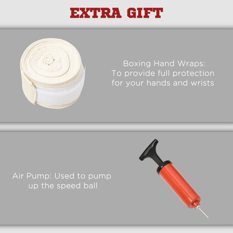 Adjustable Speed Bag Boxing Bag with Stand Reflex Bar Black