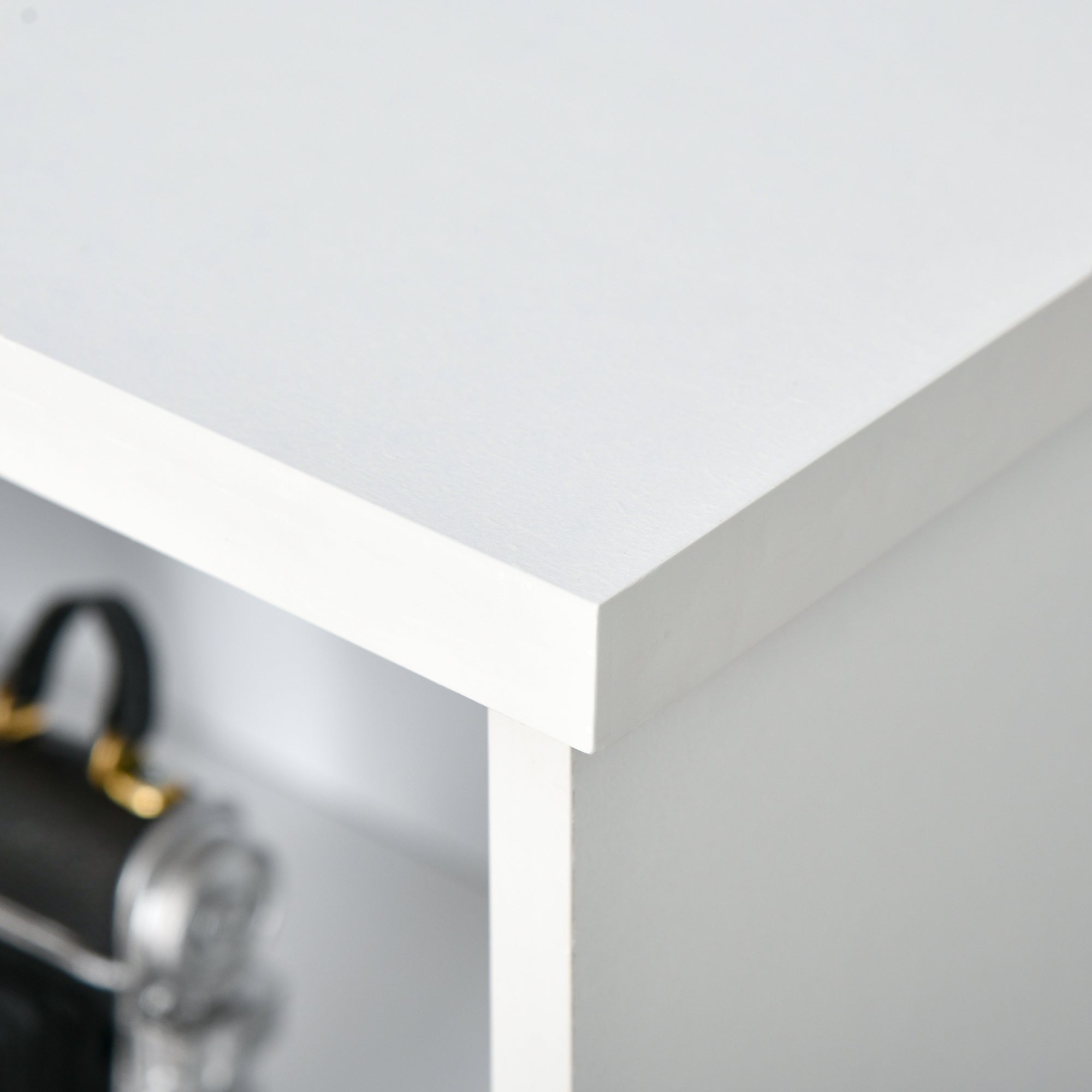 Wooden Cube Bookcase, 2 Tier 4 Compartment Shelving Unit, White