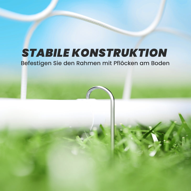 Children's Football Goal with Target Marker and Shock-Absorbing Sleeves, 186x123cm, White