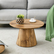 Round Coffee Table 60cm Diameter Side Table - Natural Wood Look (MDF)