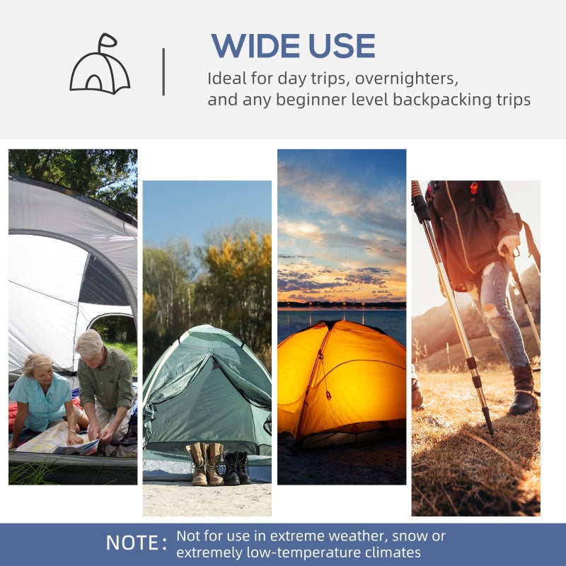 Dome Tent, 6-8 Person Camping with 4 Mesh Doors Oxford Cloth, White and Blue