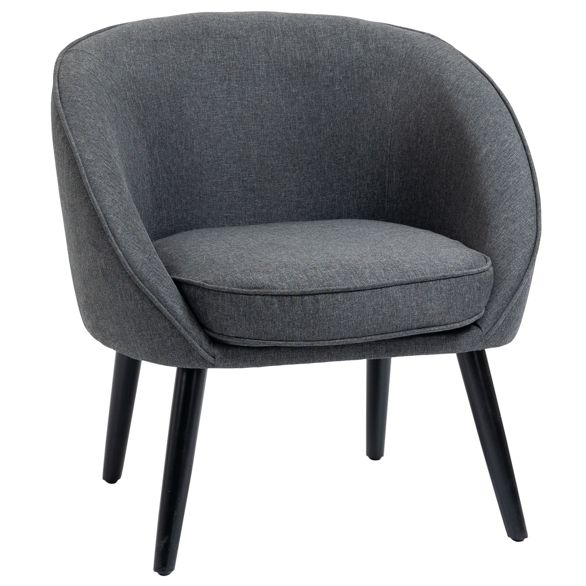 Lounge Chair Modern Upholstered Dining/Office/Cocktail Wood Grey