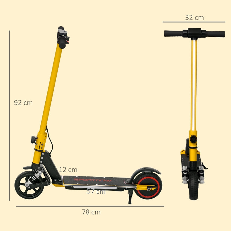 SPORTNOW Folding Electric Scooter, Dual Brakes, Front Suspension, Gold Tone