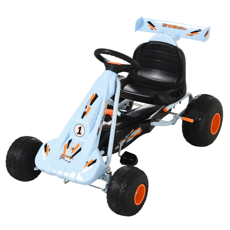 Pedal Go-Kart, adjustable seat, 97x66x59cm, steel, light blue
