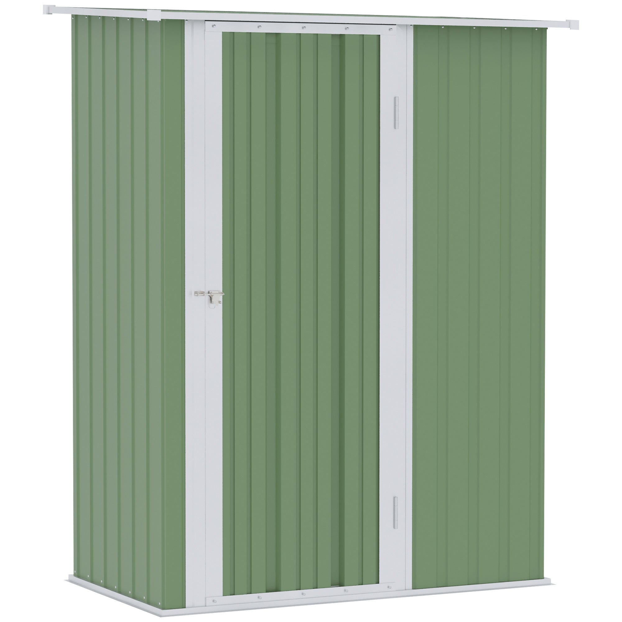 Garden Shed with Door Outdoor Steel Green