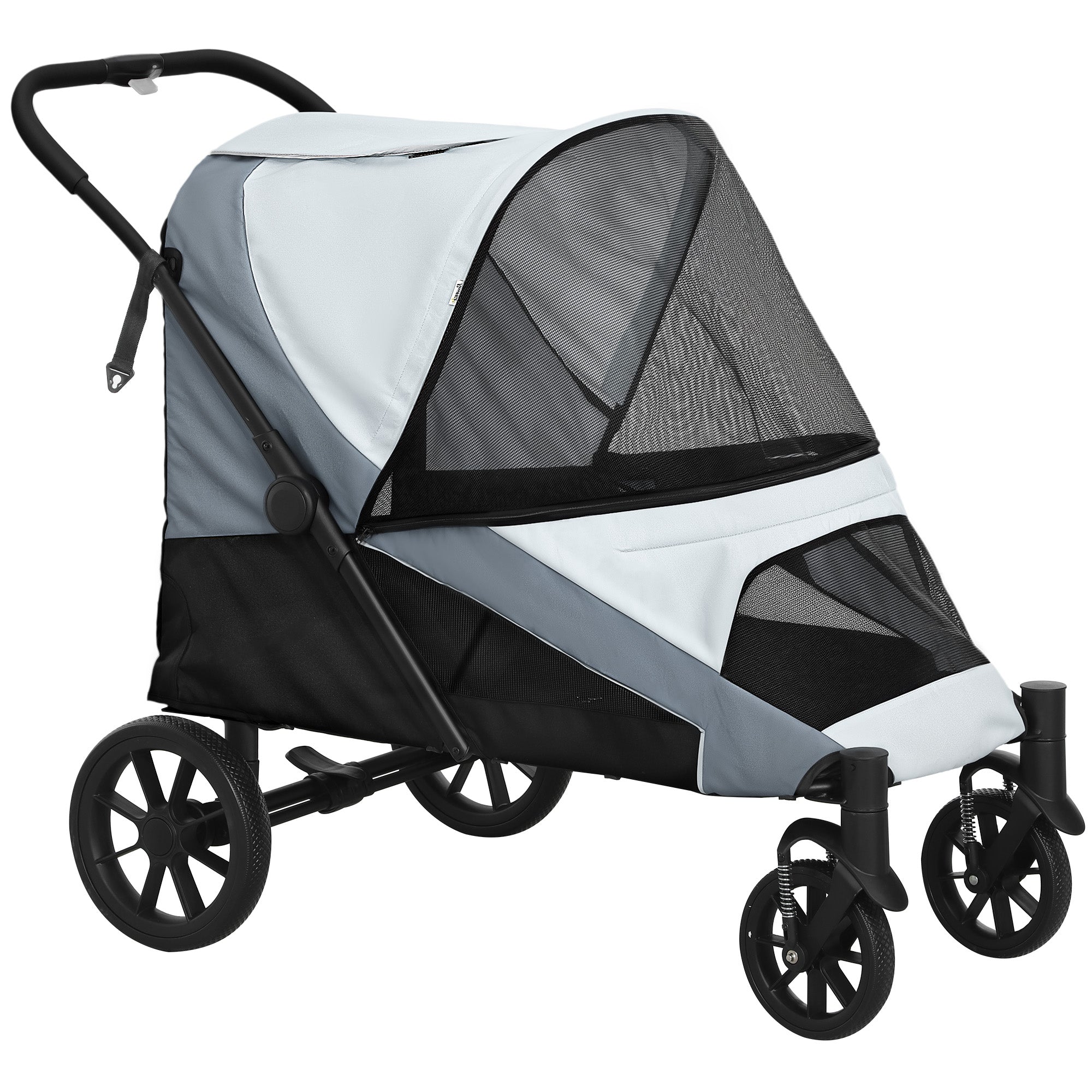 Dog Stroller, Foldable for Large Dogs & Cats, 30 kg, Grey