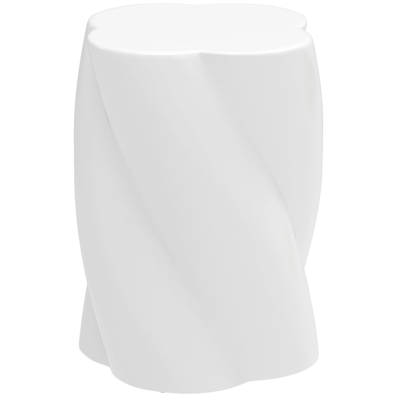Ceramic Spiral Stool, 120 kg Load, Weatherproof, White
