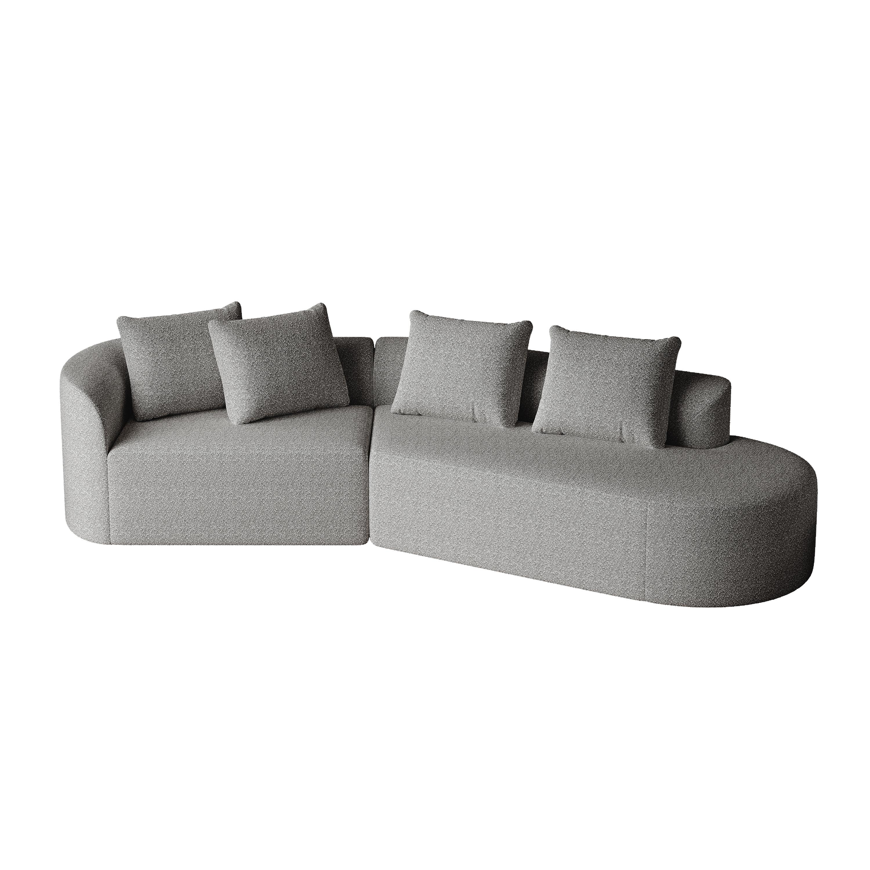 Chenille Sofa, Modern Upholstered Oversized Corner 4-Seater, freely combinable