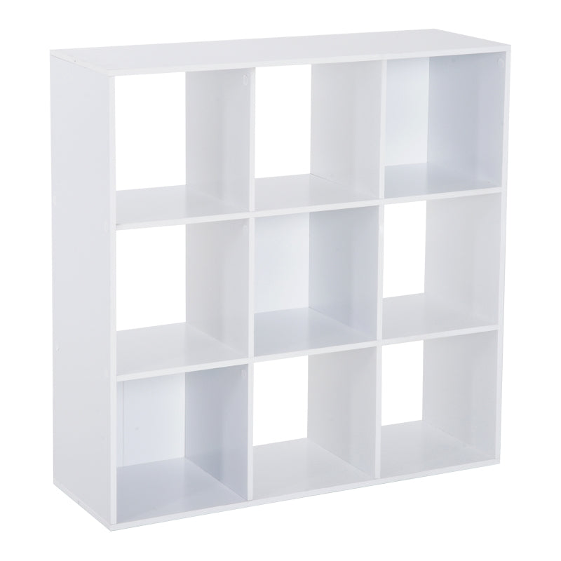 Nine-Cube Storage Shelf, Nine Open Cubes, White