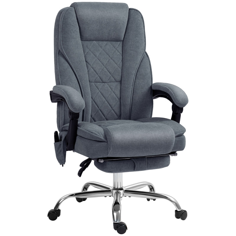 Massage Office Chair with Heat, Recline, Adjustable Height, and Footrest, Dark Grey