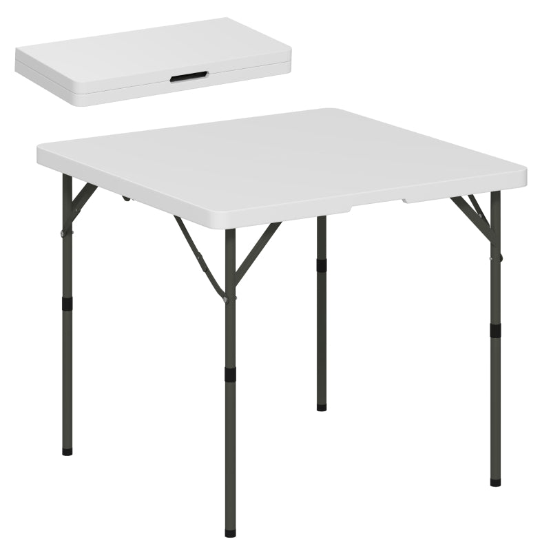 Folding Camping Table 34/74cm with Handle - White