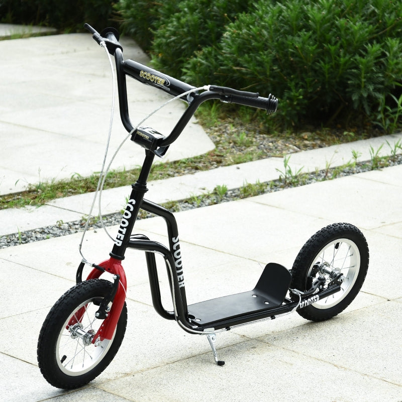 Children's scooter, adjustable handlebar pneumatic tires 12 inches, black