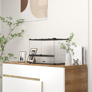 Glass Reptile Terrarium, Raised, Waterproof Base, Button Lock