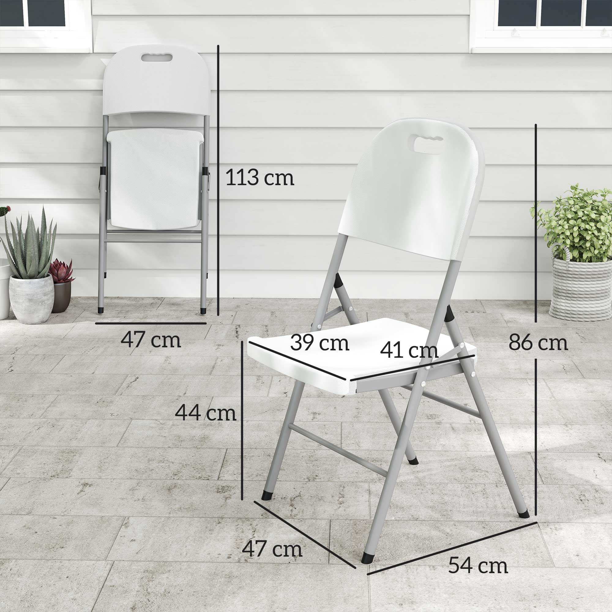 Set of Two Foldable Outdoor Chairs - White