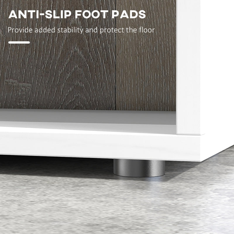 Wooden S Shape 5 Tier Bookcase Storage Display Unit, White