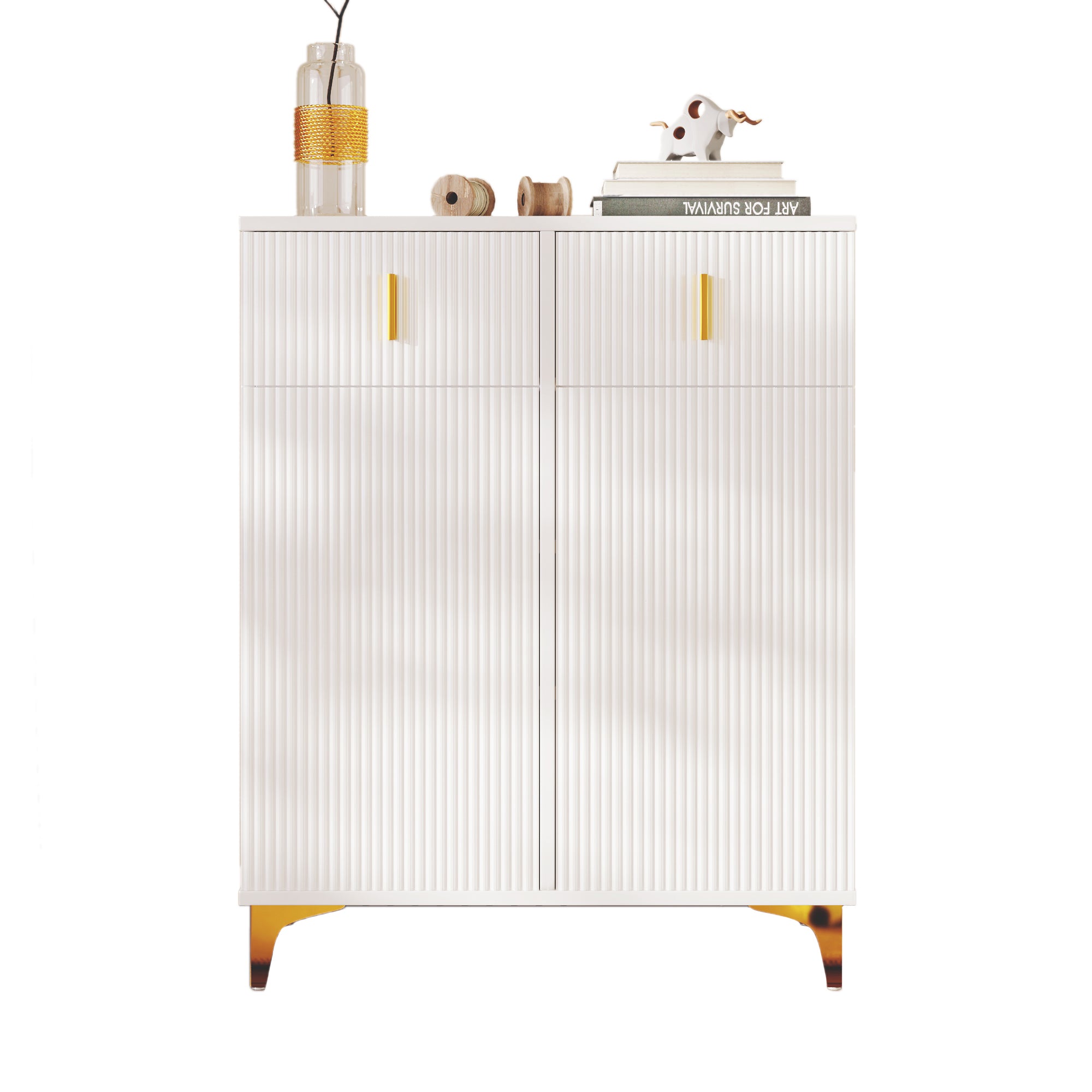 Sideboard, Adjustable Shelves with Drawers, White