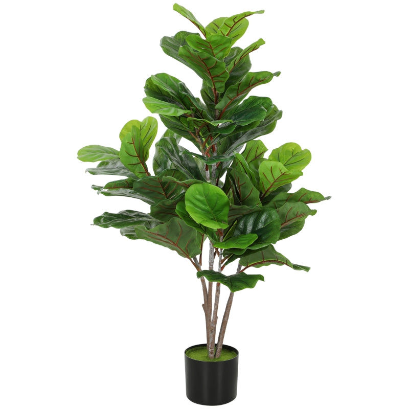 Artificial Fiddle Leaf Fig Tree 110cm, Plastic