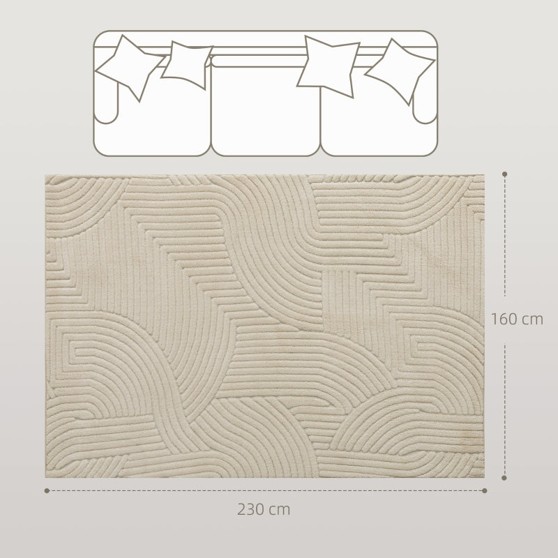 Carpet, Machine-Woven 15mm High Non-Slip, Cream White