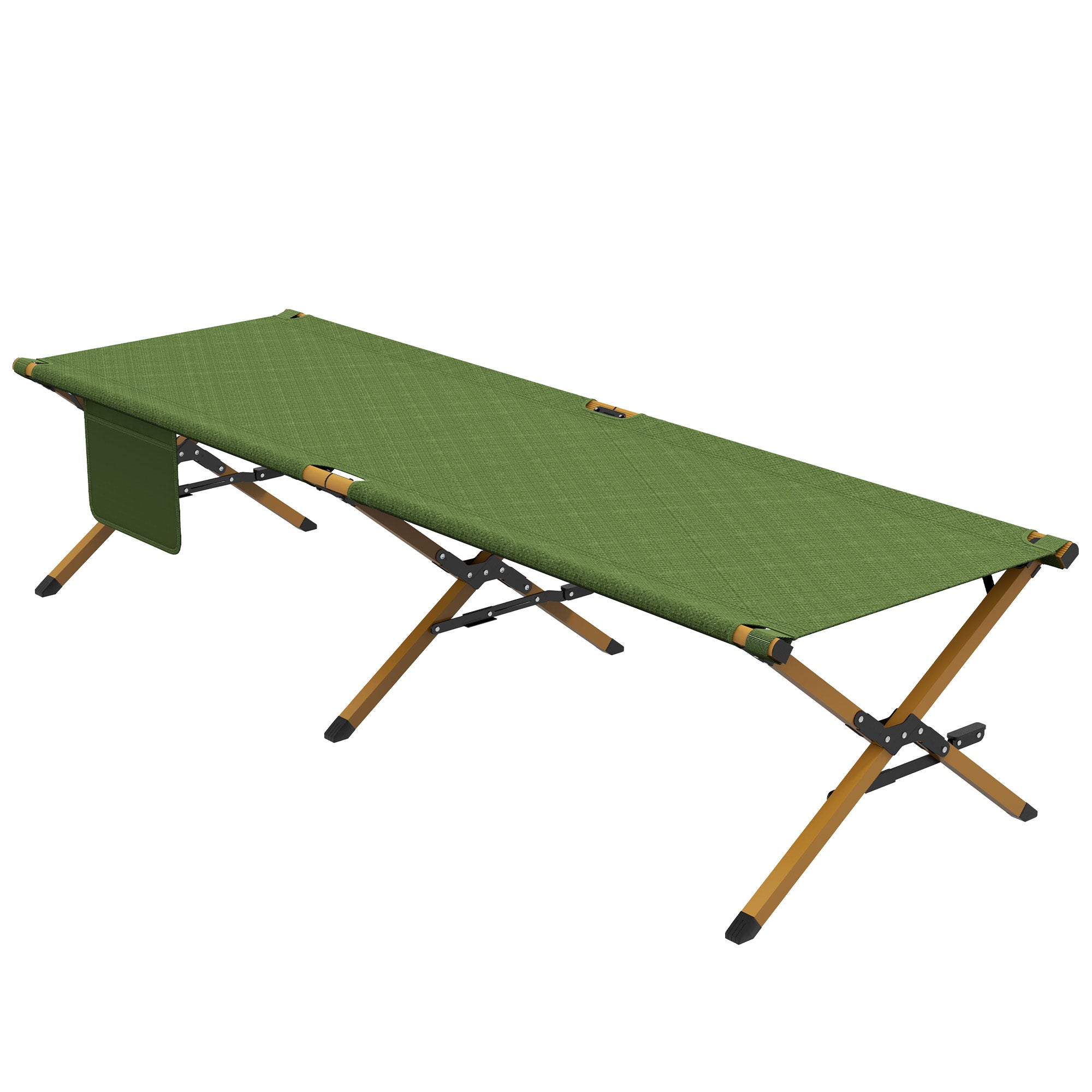 Folding Sun Lounger, Garden with Side Pocket, Oxford Dark Green