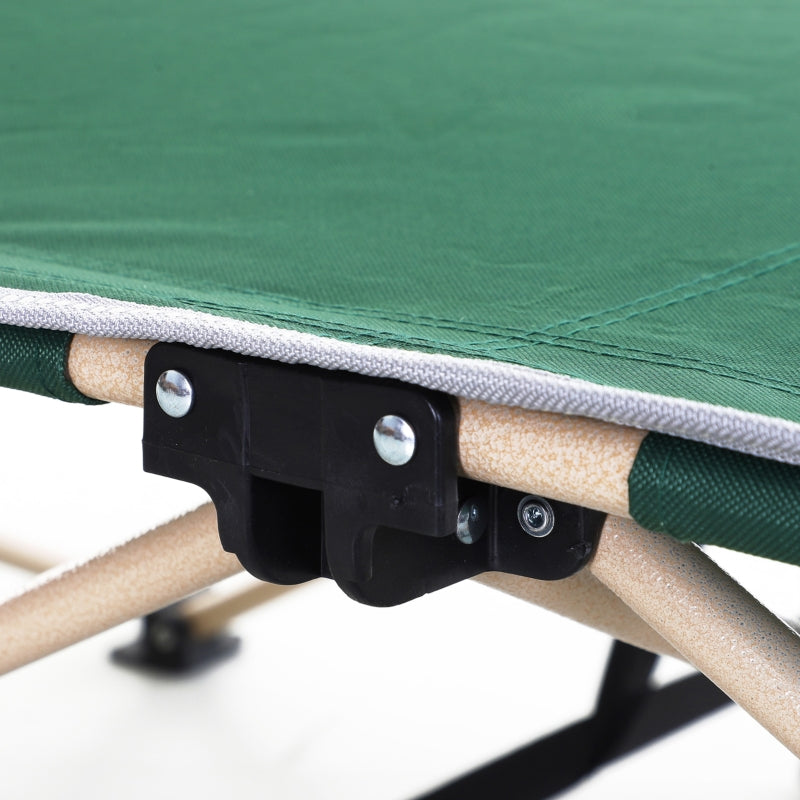 Camping Bed Folding Cot, Portable Military Sleeping Bed with Side Pocket & Carry Bag - Green