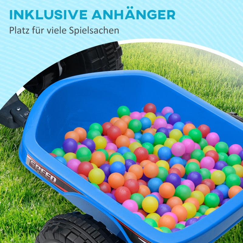 Kids' Quad, 2.5 km/h, Rechargeable, Trailer, Blue