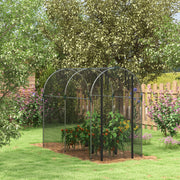 Fruit Cage, Plant Protection Tent Zipped Door, Galvanised Steel Black
