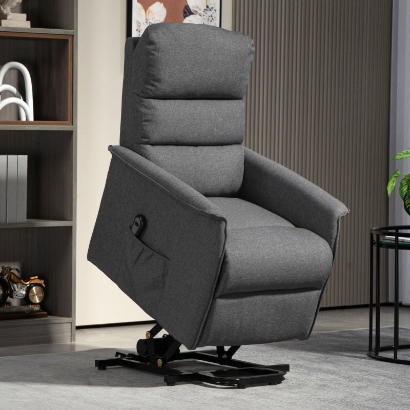 Electric Riser Recline Armchair with Footrest - Dark Grey