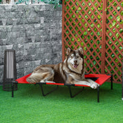 Dog Bed Elevated, Large Dogs, Metal Oxford Red