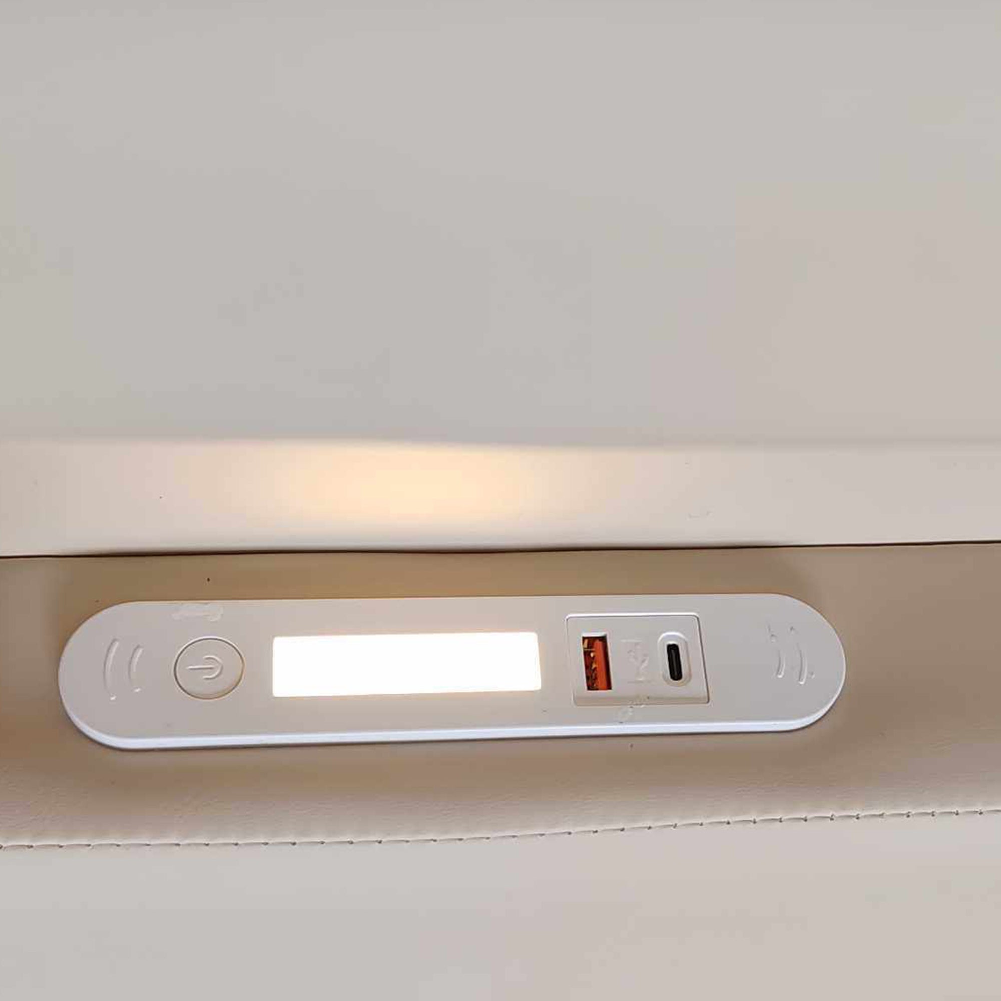 Upholstered Children's Bed 90x200cm Night Light USB Storage Safety Faux Leather Beige