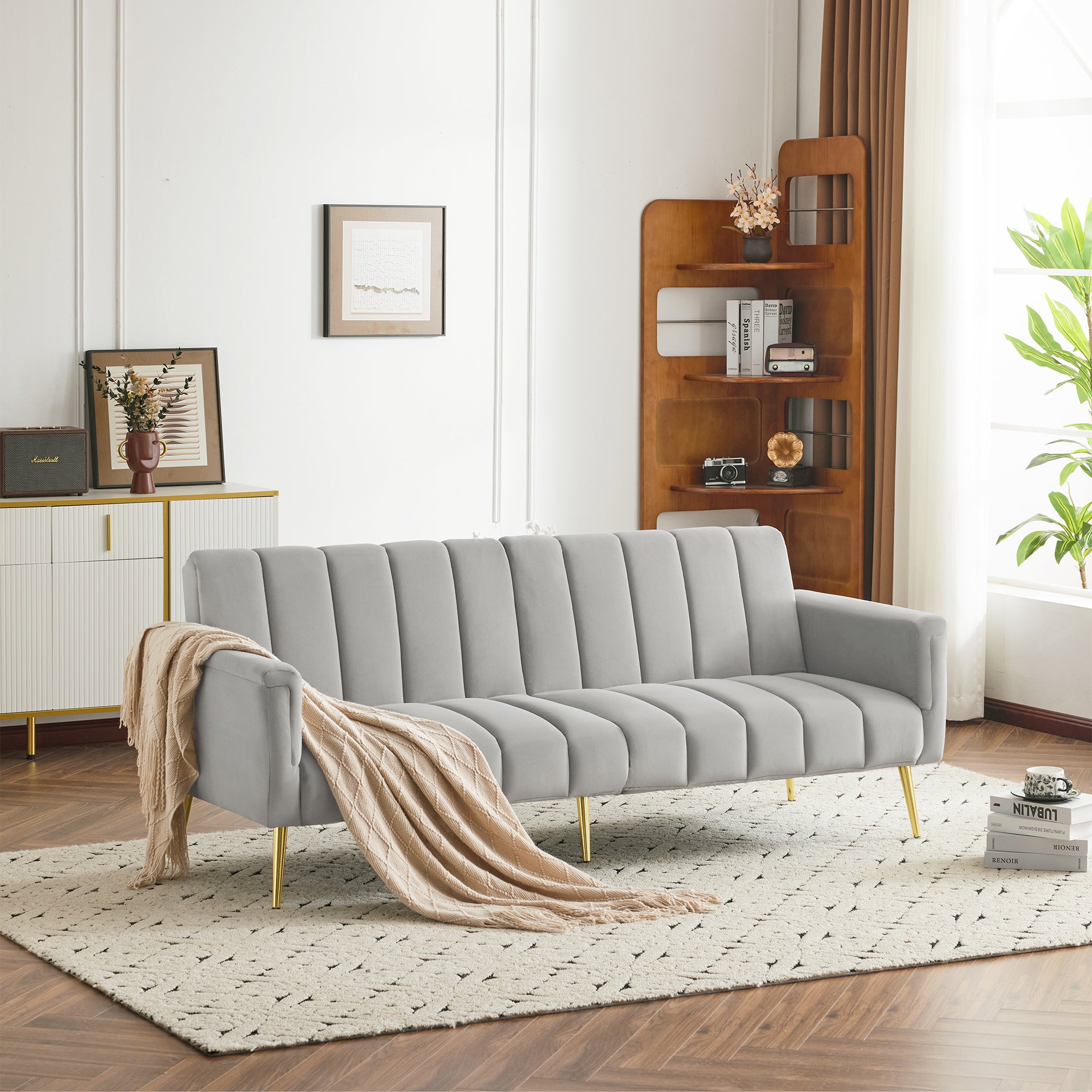 Sofa Bed, Modern Folding with Sleeping Function, Velvet