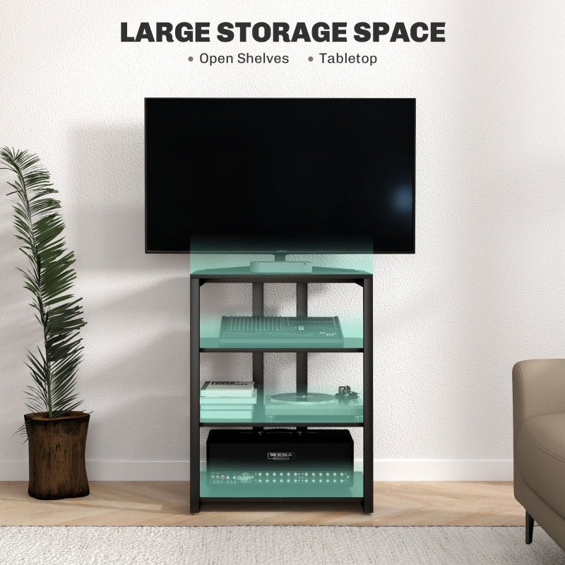 HiFi Stand, Four Storage Shelves - Black