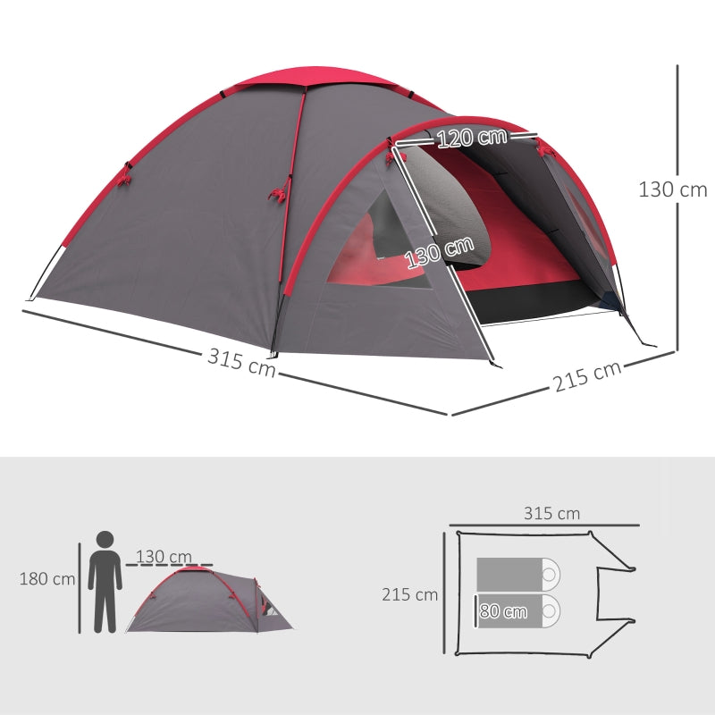 camping tent 3 person lightweight waterproof UV 50+ dome