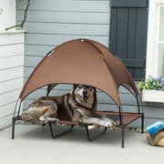 Pet Bed with Canopy, Elevated Outdoor Breathable, Taffeta Coffee