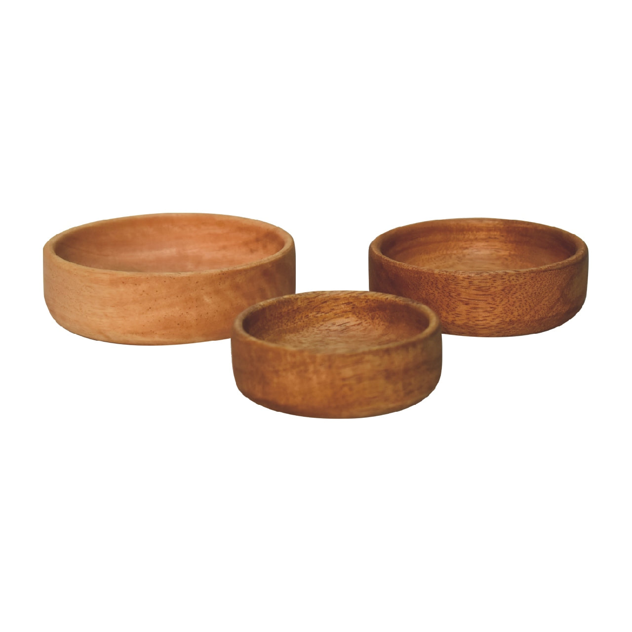 Serveware Fruit Bowl Set of 3, Solid Wood Light Brown