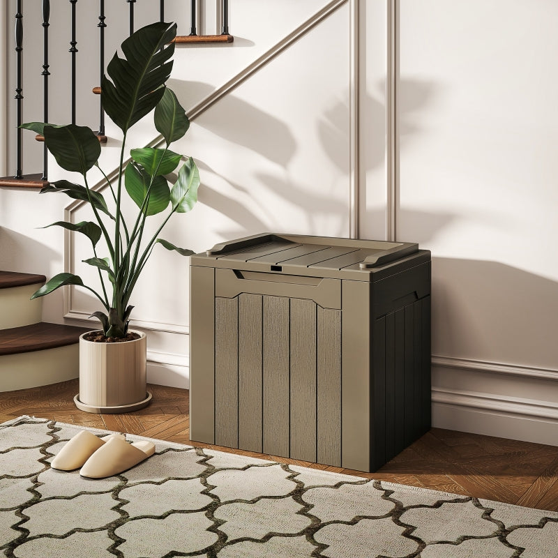 107 L Storage Chest with Lid - Dark Brown Plastic