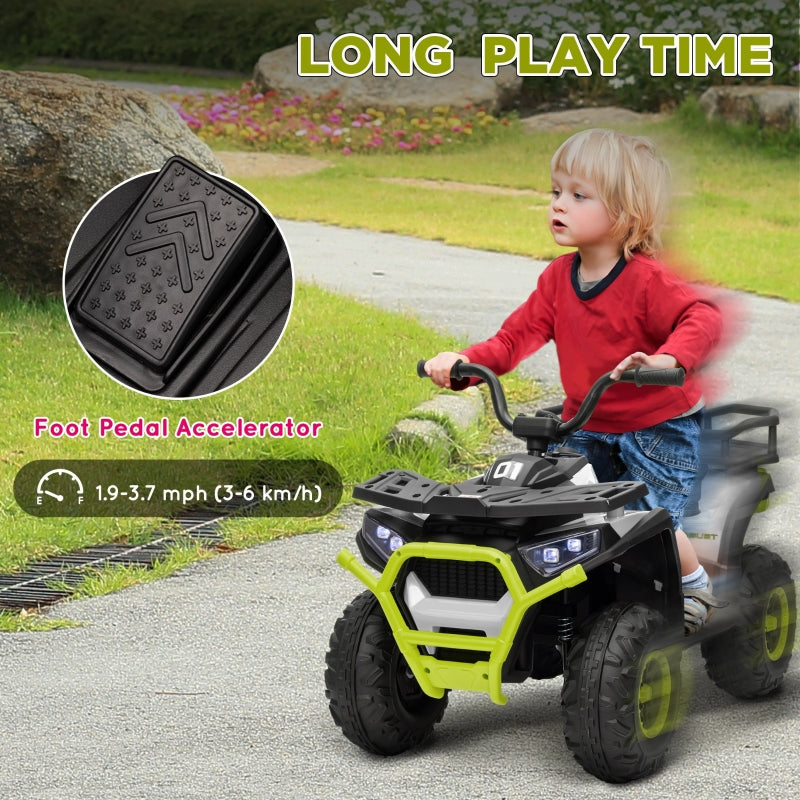 Kids Electric Ride on ATV, 12V Battery-Powered Quad Bike with Spring Suspension, Green