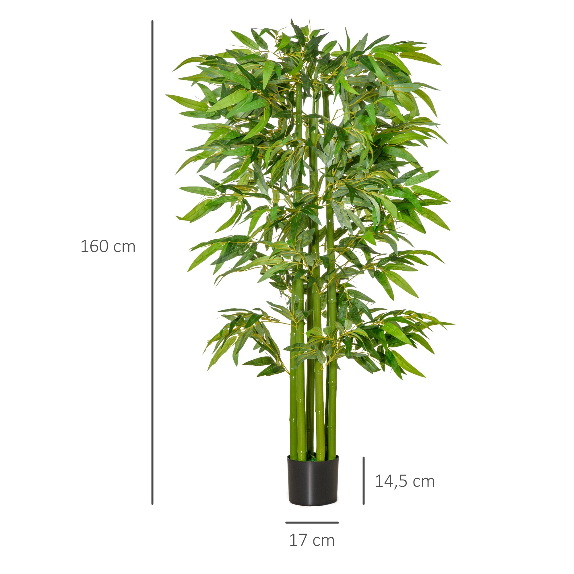Artificial Bamboo Plant 160 cm Easy Care Office/Home, Large Plastic Pot