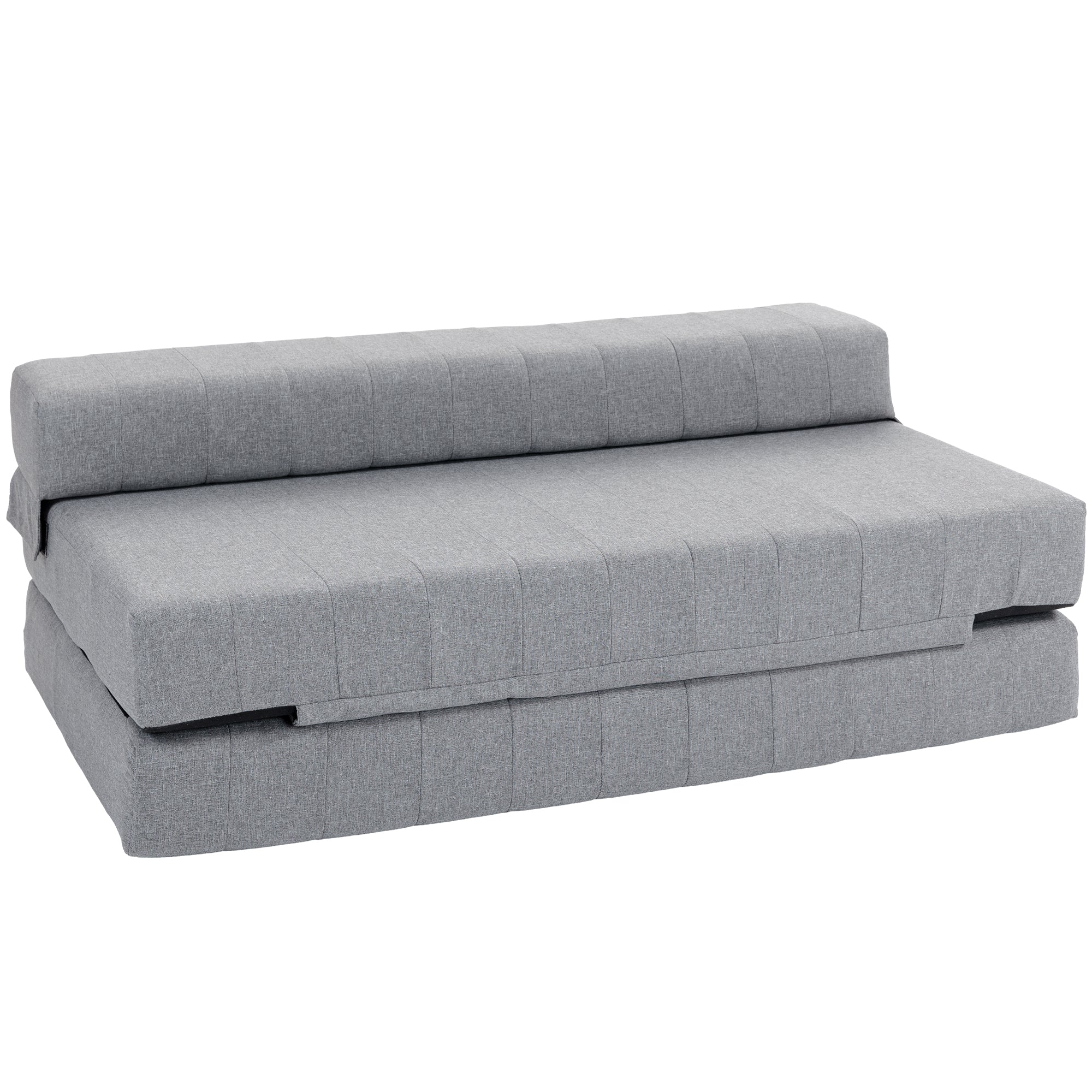 2-in-1 Floor Sofa Bed, Foldable 250 kg Capacity, Linen Look