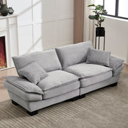 Double Sofa, Modern Feather Bed Simple Spacious, Light Grey