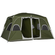 Camping Tent 4-8 Person 2 Room Large Mesh Windows Easy Set Up, Green