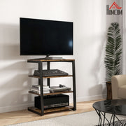 HiFi Stand, Four Storage Shelves, Rustic Brown