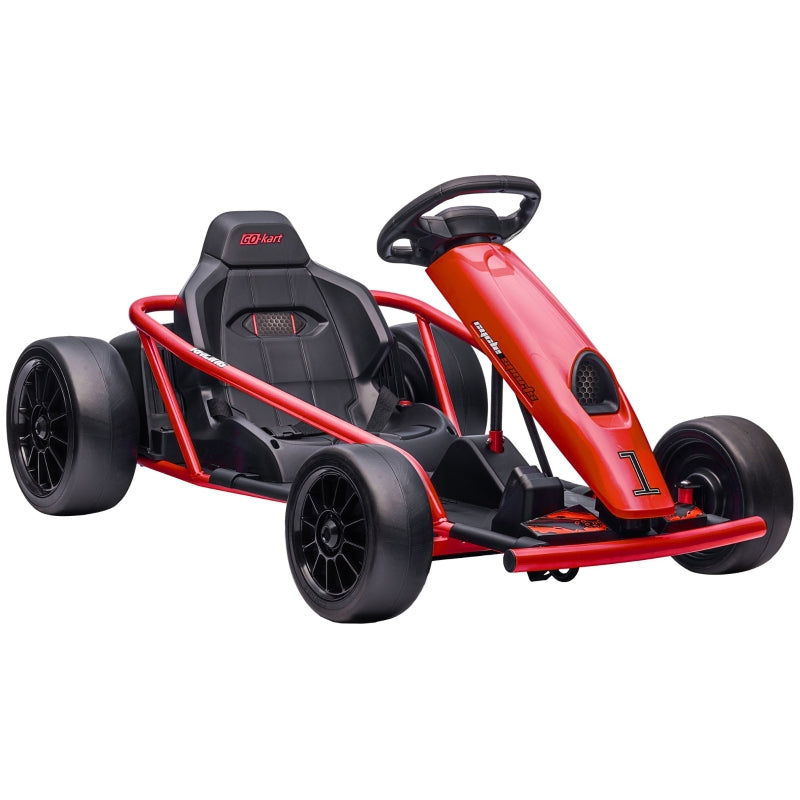 24V Electric Go Kart, Drift Racing with 2 Speeds, Red