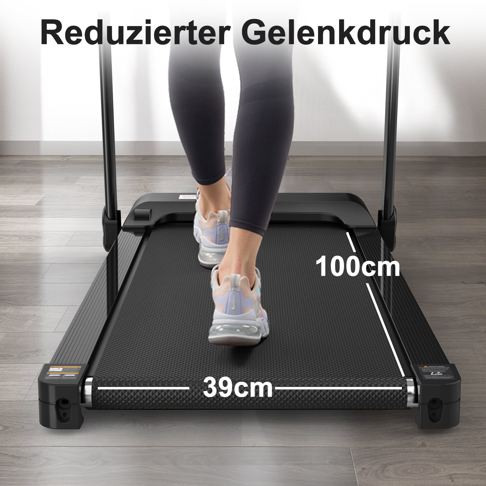 Electric Treadmill, Folding, 12 km/h Max Speed, LED Display, App & Tablet Holder, Compact