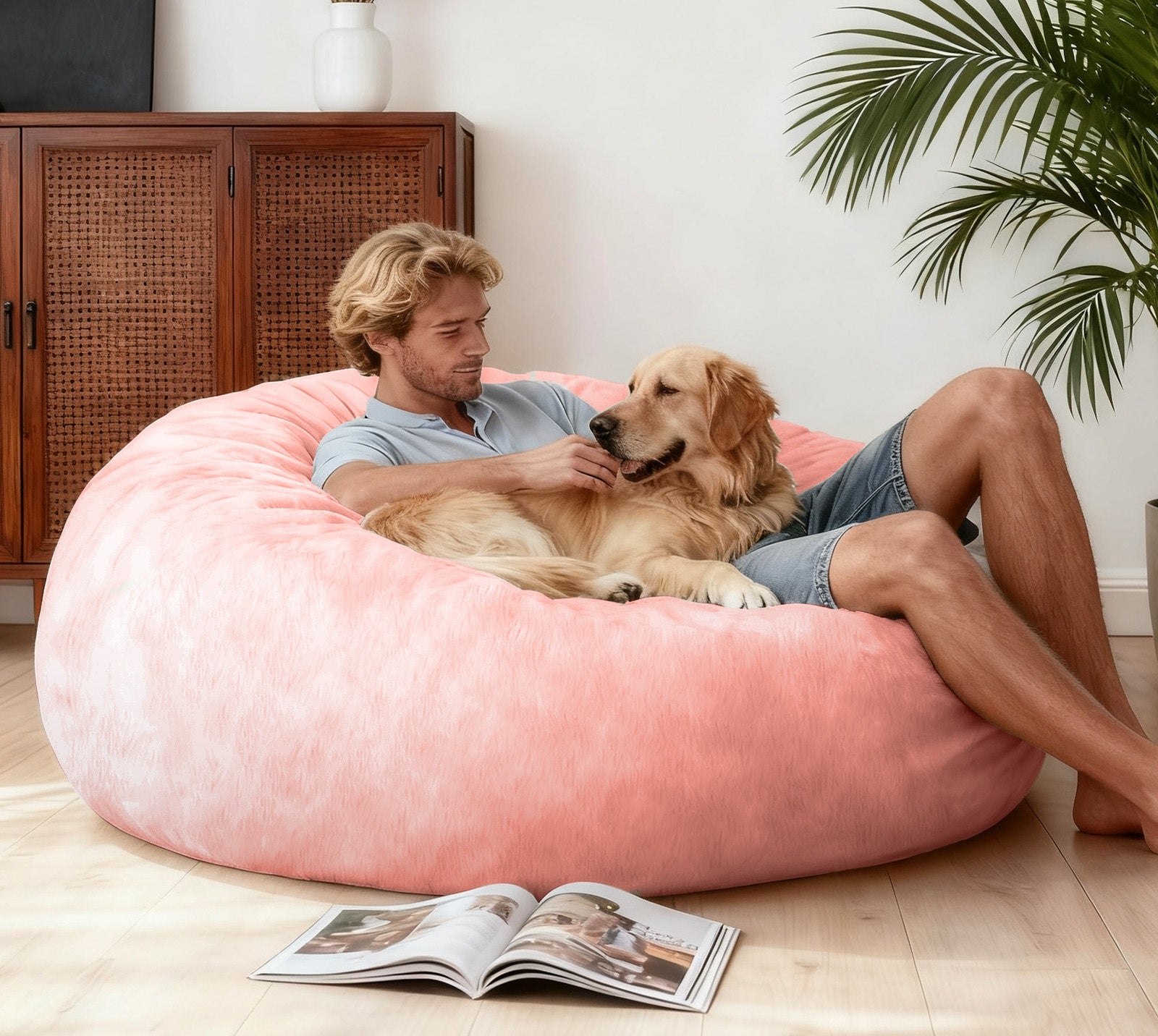 DBC-FENSE Convertible Bean Bag Chair Bed 2-in-1 Lounge Solution