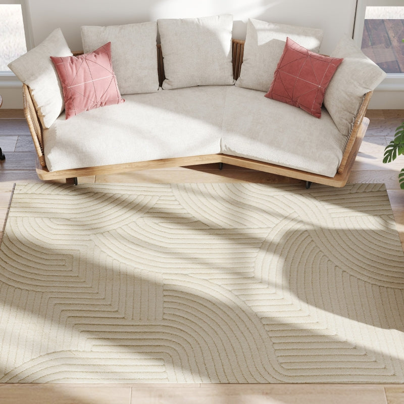 Carpet, Machine-Woven 15mm High Non-Slip, Cream White