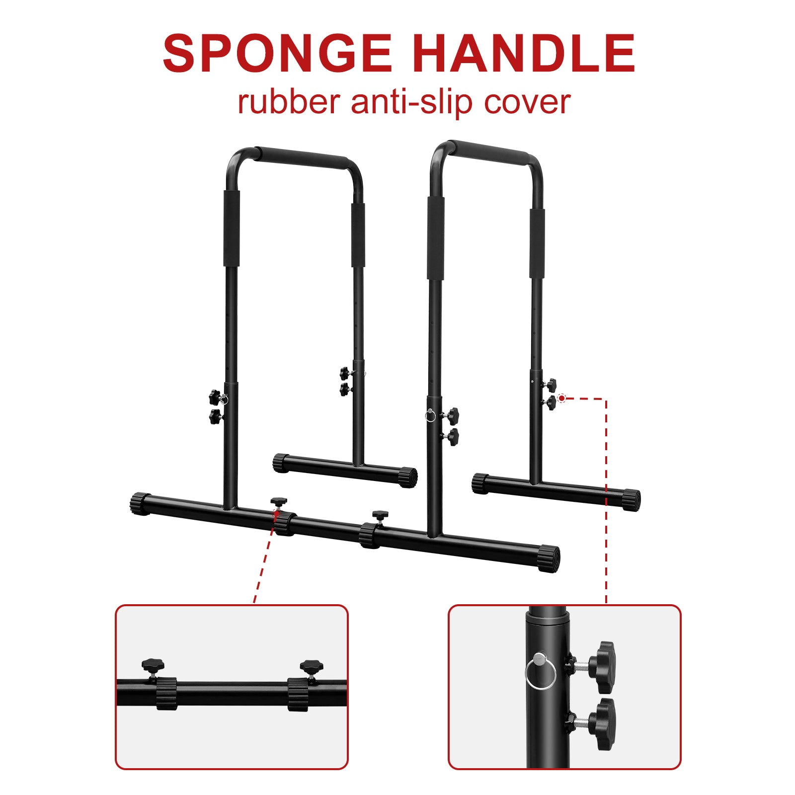 Adjustable Dip Bar Station, Heavy Duty Parallette & Parallel Bars, Home Gym